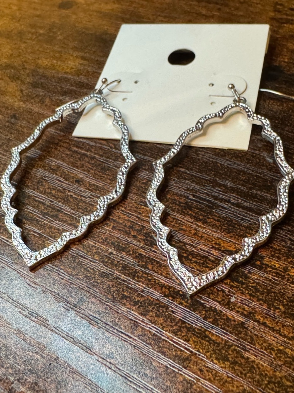 Recollections Silver Scalloped Openwork Dangle Earrings